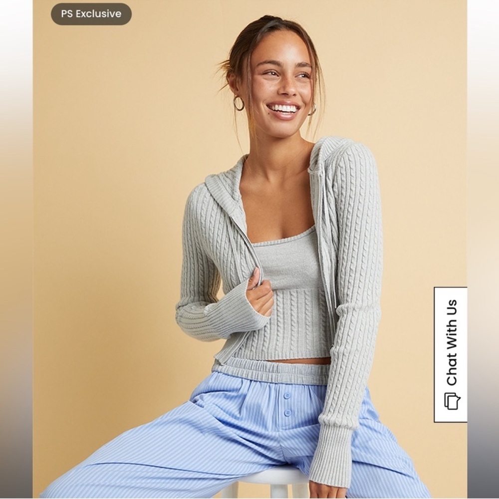 Beverly and beck matching knit hoodie and top